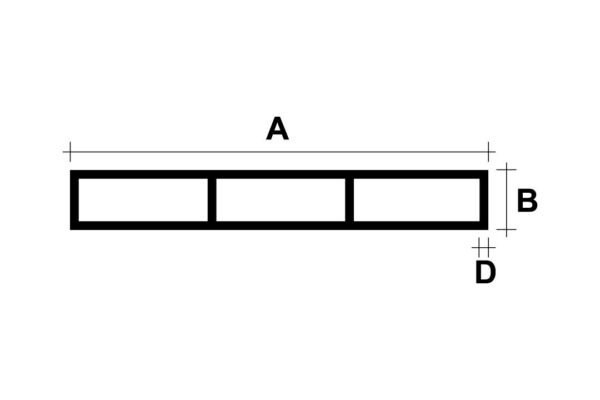 Kamerprofiel 100x7x1,5 mm - Afbeelding 2
